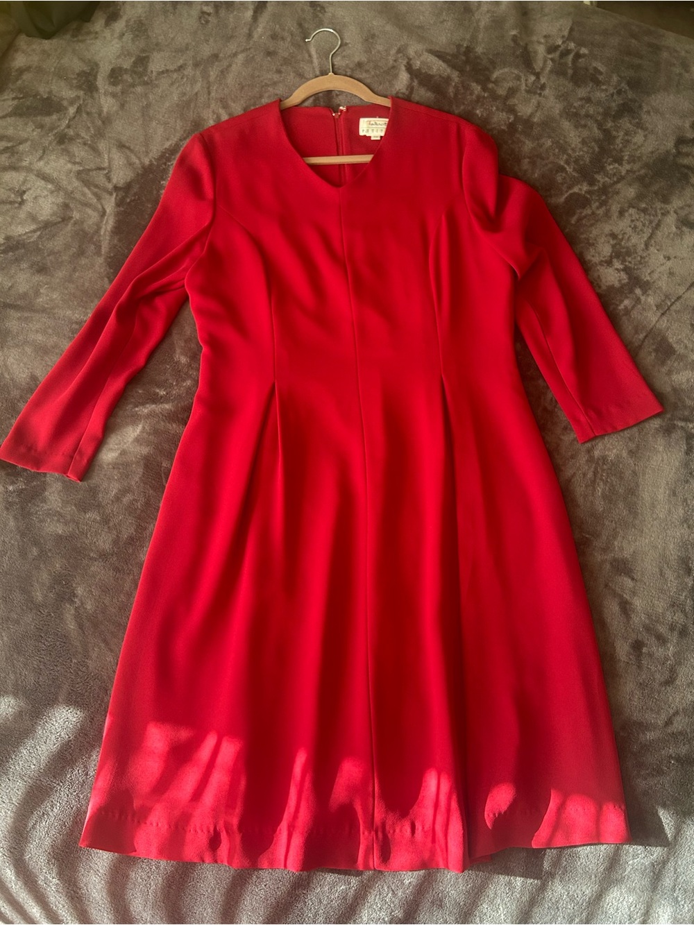 Talbots Red Long-Sleeve A-Line Dress